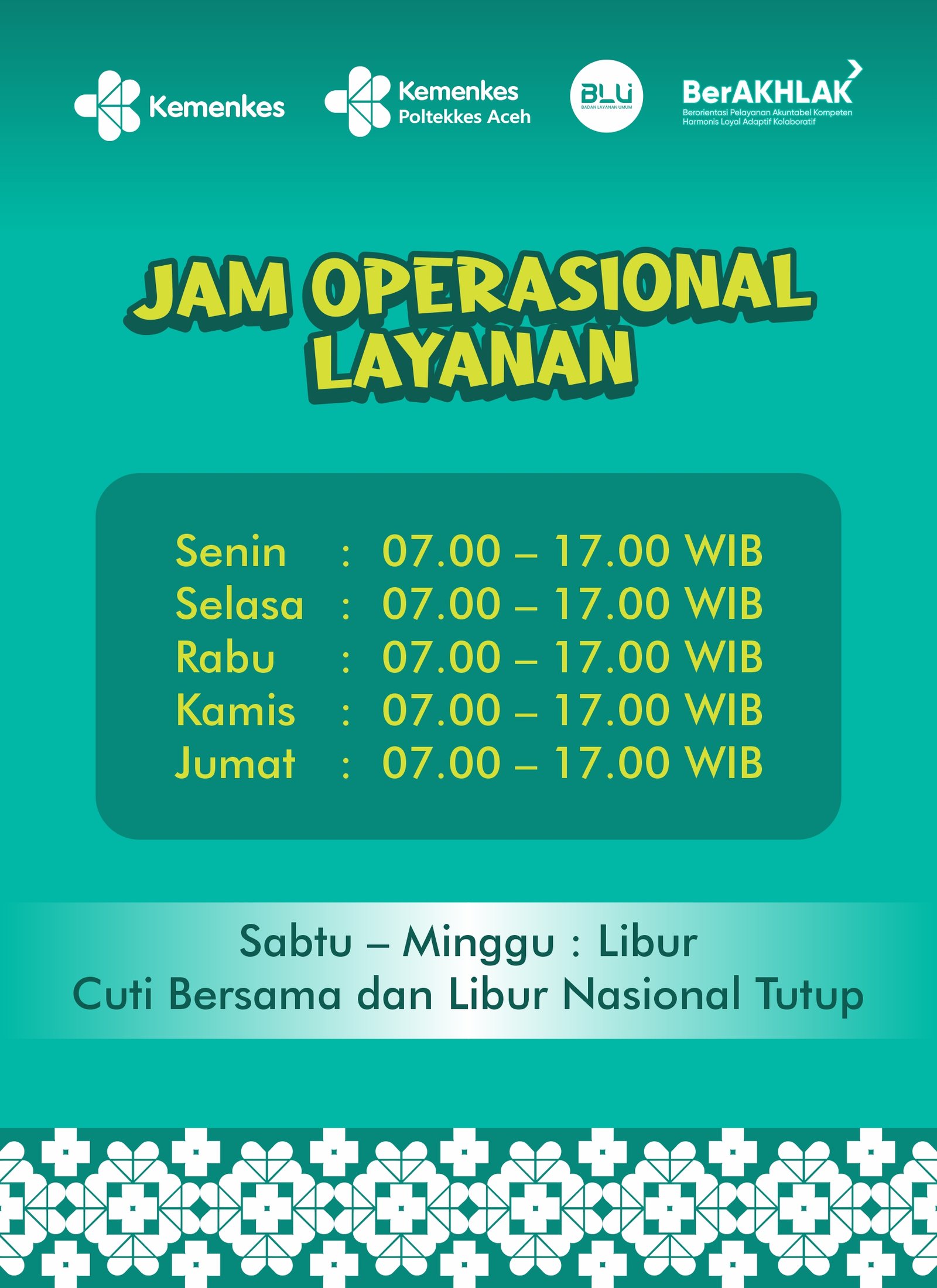 jam operasional perpustakaan