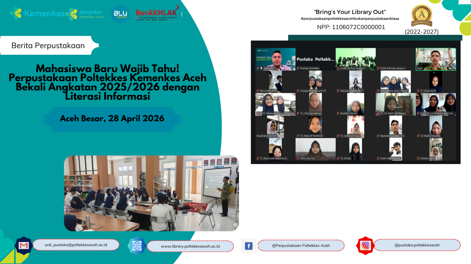 Mahasiswa Baru Wajib Tahu! Perpustakaan Poltekkes Kemenkes Aceh Bekali Angkatan 2025/2026 dengan Literasi Informasi