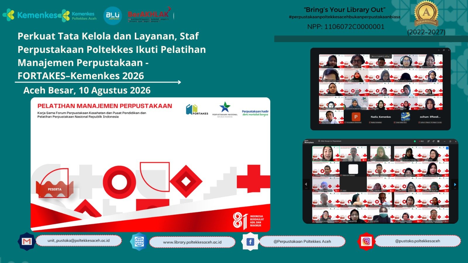 Perkuat Tata Kelola dan Layanan, Staf Perpustakaan Poltekkes Ikuti Pelatihan Manajemen Perpustakaan – FORTAKES–Kemenkes 2026