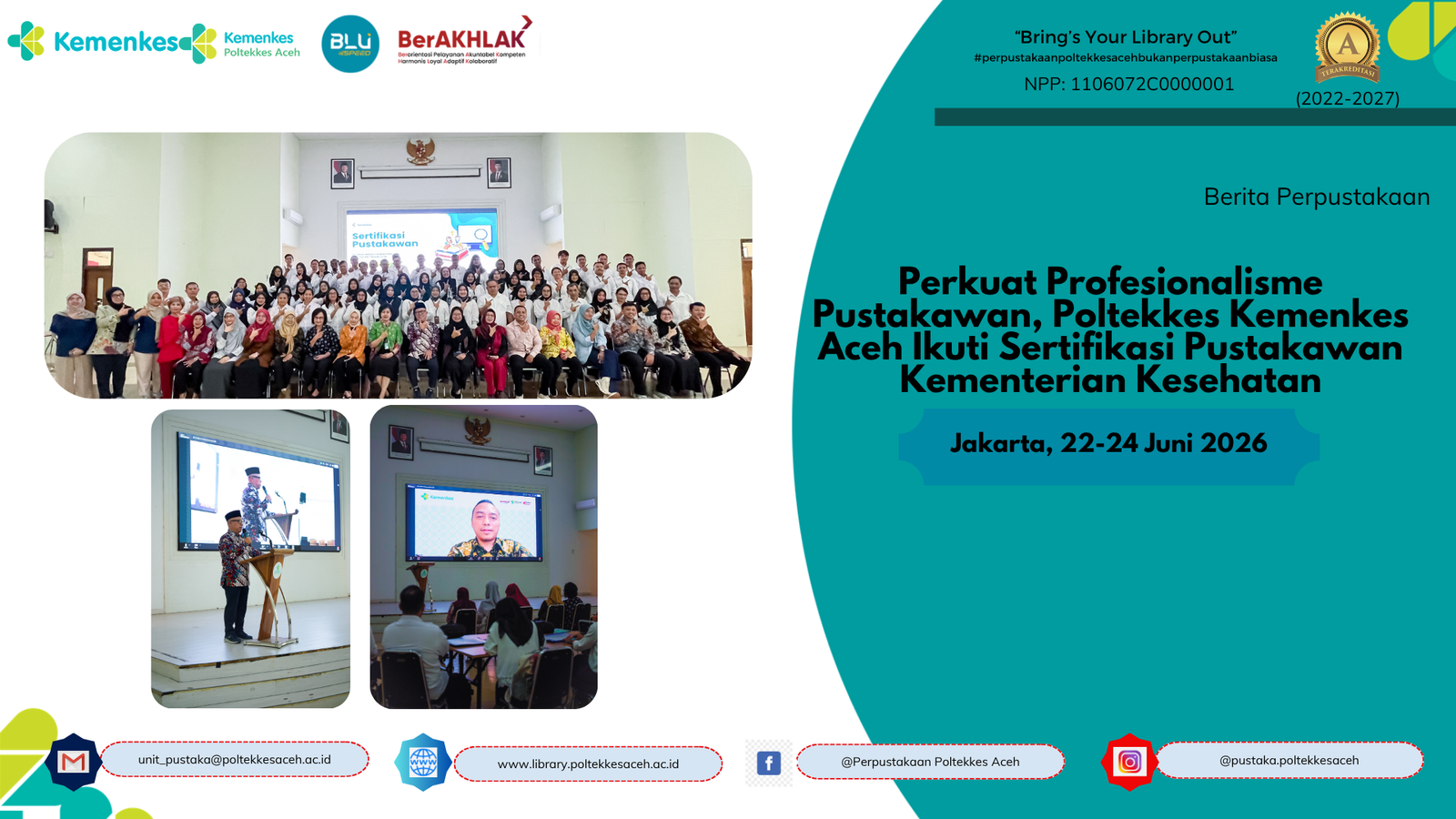 Perkuat Profesionalisme Pustakawan, Poltekkes Kemenkes Aceh Ikuti Sertifikasi Pustakawan Kementerian Kesehatan